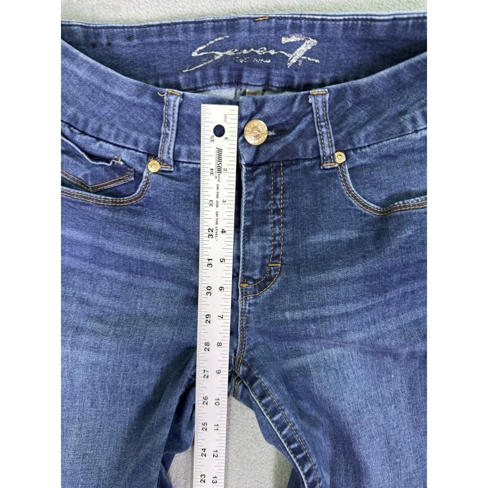Seven7 Jeans Womens 10 Blue Denim Skinny Tummyless Dark Wash Mid Rise Stretch